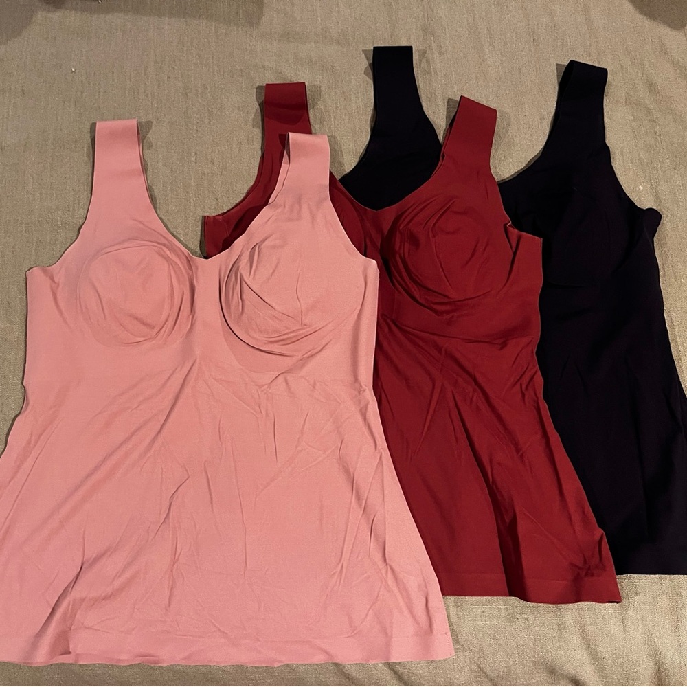 EUC BUNDLE - 3 Knix luxelift tanks, size L+, black, brandy, rosewood